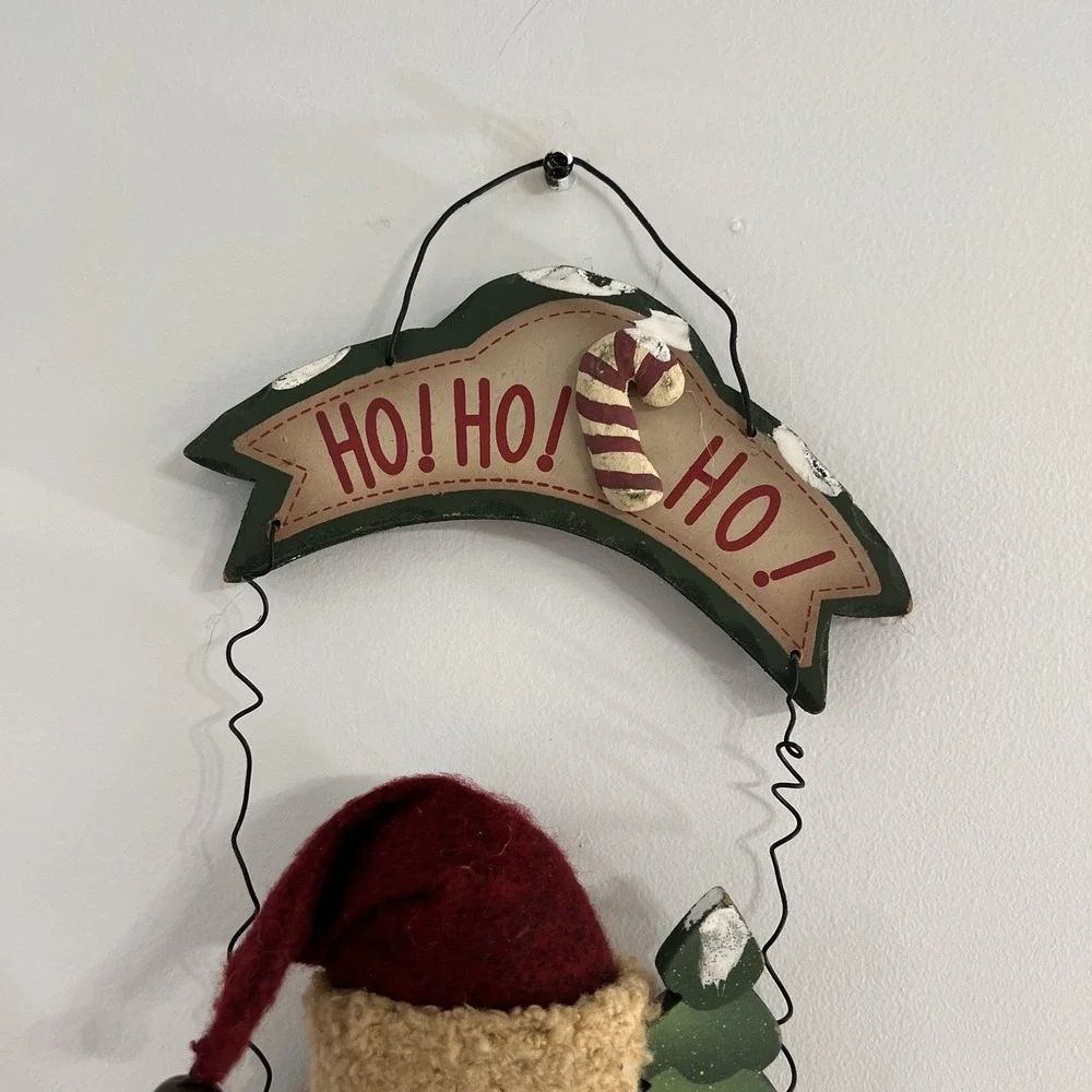 VTG Wood And Metal Santa Door And Wall Decor 16